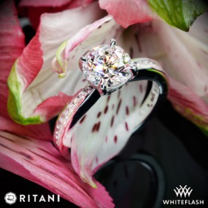 Ritani Tapered Channel Set Diamond Band Engagement Ring