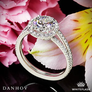 Danhov Per Lei Double Shank Diamond Engagement Ring