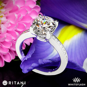 Ritani Tapered Channel Set Diamond Engagement Ring