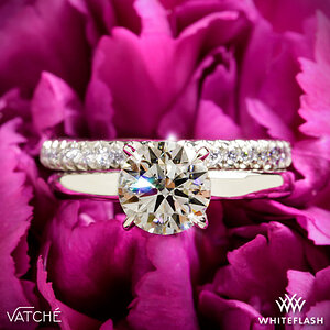 Vatche Charis Solitaire Engagement Ring with Vatche Serenity Diamond Wedding Ring