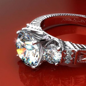1222 - Royal Engraved Engagement Ring