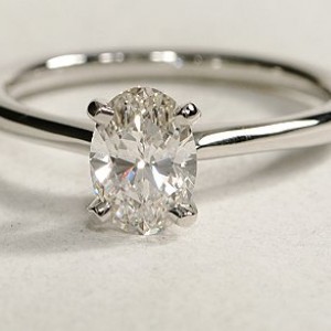Petite Solitare Engagement Ring in Platinum