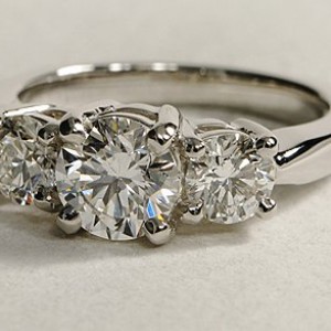 Three Stone Diamond Ring in Platinum