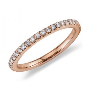 Pave Diamond Eternity Ring in 18k Rose Gold 0.50ctw