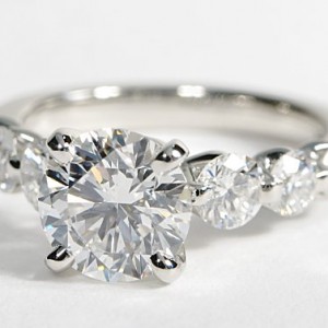 Floating Diamond Engagement Ring in Platinum