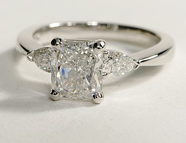 Classic Pear Shaped Diamond Engagement Ring in Platinum for Larger Diamonds (1/2 ct. tw.)