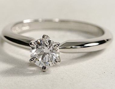 Classic Six Prong Engagement Ring in Platinum