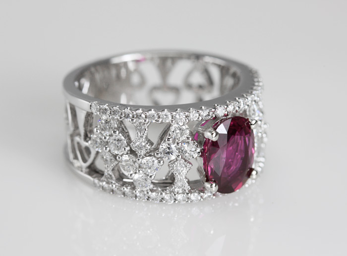 Whiteflash Ruby Lace Diamond Engagement Ring