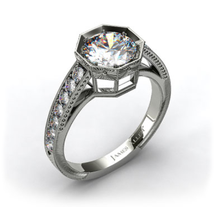 ... White Gold Zinnia Inspired Geometric Engagement Ring from James Allen