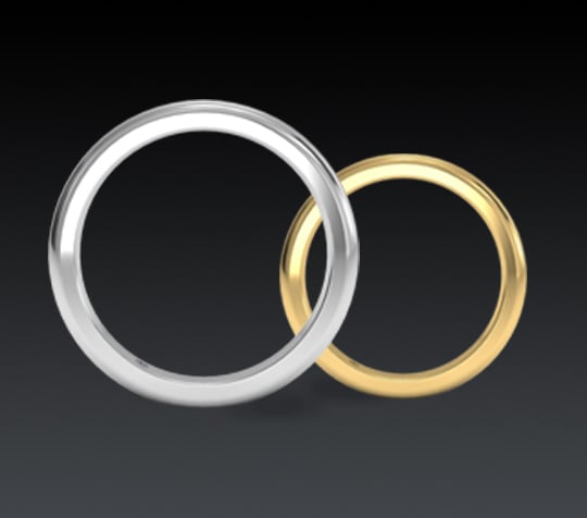 ... yellow or white gold wedding band with an engagement ring purchase