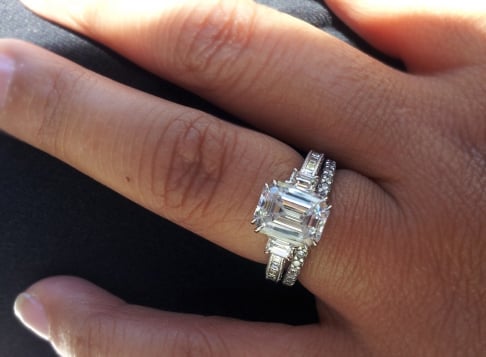 Emerald cut diamond rings 1 carat