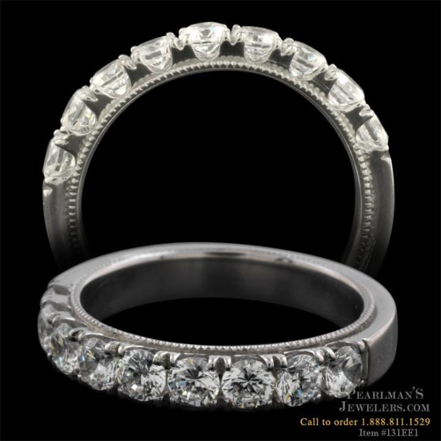 From the Pearlman 39s Bridal Collection an elegant platinum half eternity 