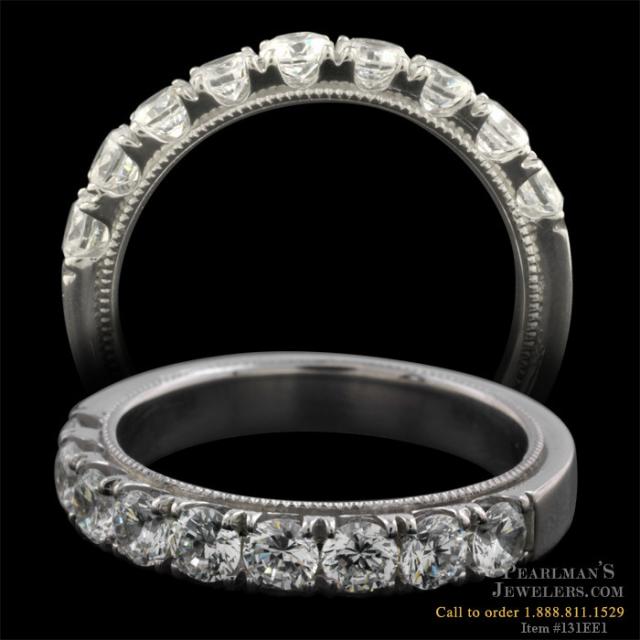 From the Pearlman's Bridal Collection an elegant platinum half eternity