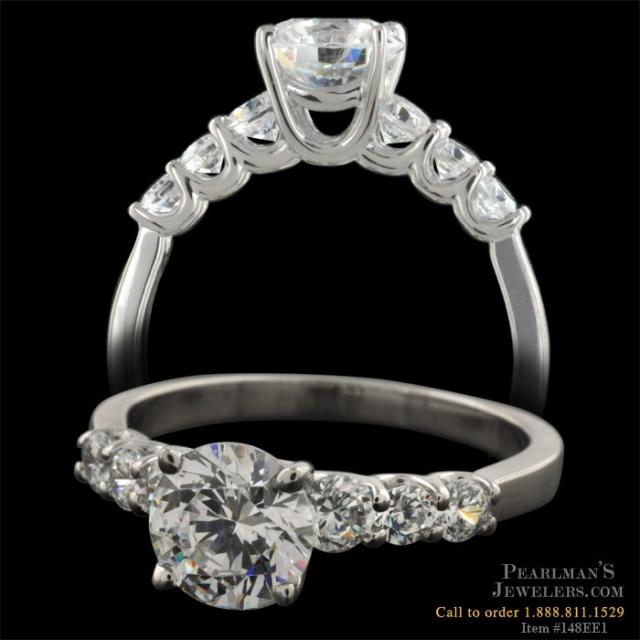 Seven Stone Platinum and Diamond Engagement Ring Seven Stone Platinum and Diamond Engagement Ring