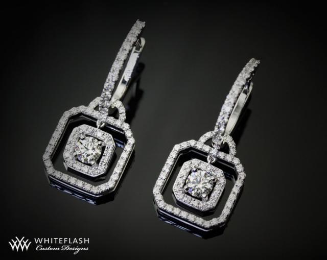 Custom Earrings on By 11 6mm Wide Custom Diamond Dangle Earrings By Whiteflash Com