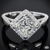 Custom Square Halo Solitaire Engagement Ring Custom Square Halo Solitaire Engagement Ring
