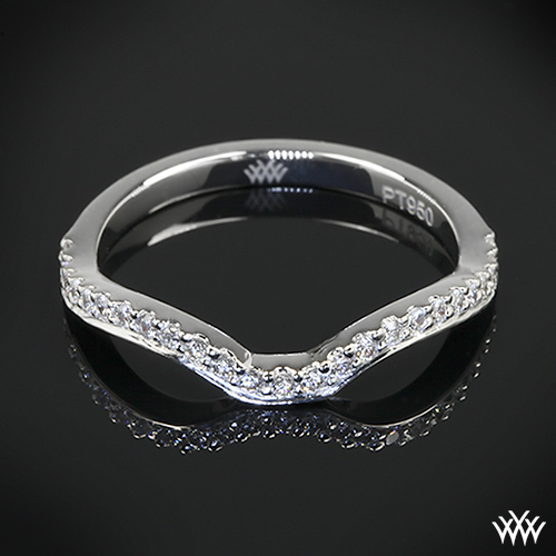 This Custom Diamond Wedding Ring is set in platinum and has been contoured