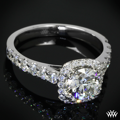 Halo Diamond Engagement Rings on Custom 4 Prong Halo Diamond Engagement Ring   Pricescope