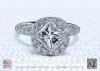 Princess Cut Diamond in a Cushion Halo Set with Micro Pave R5852 Princess Cut Diamond in a Cushion Halo Set with Micro Pave R5852