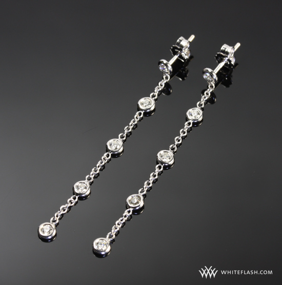 Delightfully delicate Whiteflash Diamond Earrings by the Yard sparkle ...