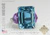 Emerald Cut Blue Aquamarine Ring by Leon Megé R1382 Emerald Cut Blue Aquamarine Ring by Leon Megé R1382