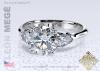 Three Stone Round Cut Diamond Ring By Leon Megé R6113 Three Stone Round Cut Diamond Ring By Leon Megé R6113