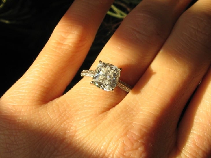 1 75 carat cushion cut diamond engagement ring