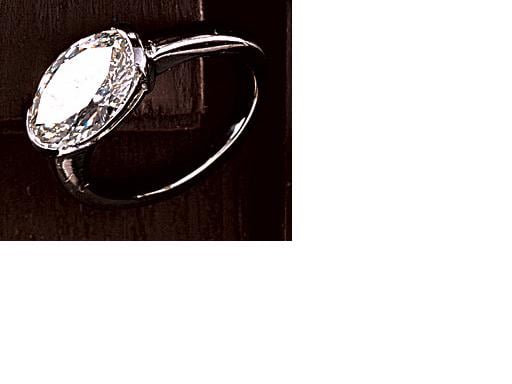 Oval engagement rings set sideways