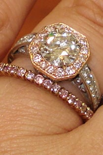 Pink diamond eternity rings