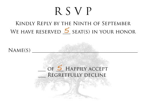  thing and indicated who was invited through our RSVP card wording this 