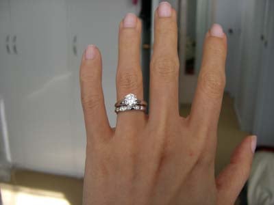 Here''s my wedding set 75ct solitaire and band set with 03ct rbs