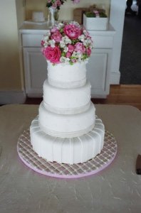 peonies and hydrangea wedding cake.jpg