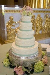 cake with teal ribbons.jpg