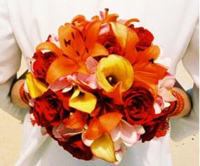 vibrant flowers with lilies.JPG