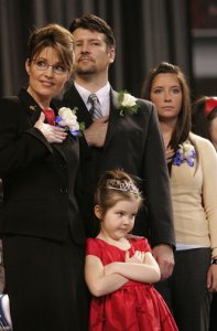 Palin Family hand over heart.JPG
