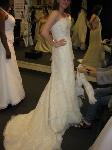 Mori Lee Tiered Lace Pleat Hem No Jacket.JPG