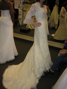 Mori Lee Tiered Lace Pleat Hem w Jacket.JPG