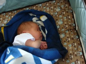 Veda in her Charger Blanket.jpg