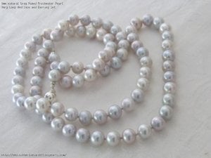 1594 8mm natural Grey Round Freshwater Pearl Very Long Necklace and Earring Set.jpg