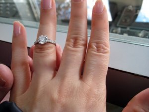 Ring shopping pic: Diamond size too big or too small?
