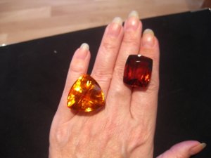 Citrine Trilllian 64.50ct and Citrine Cushion 49.10ct.JPG