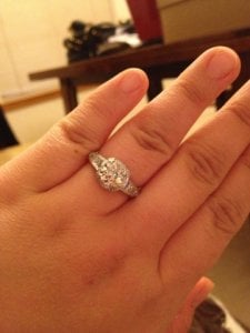 I'm in love, but it makes my fingers look so chubby hahaha. I  underestimated my sausage fingers when I requested a smaller simple ring :  r/EngagementRings