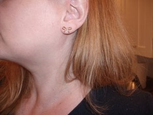 tiffany gold bow earrings
