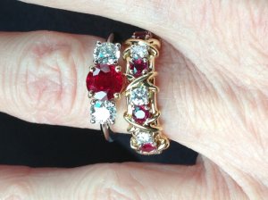 New Tiffany ruby and diamond 3 stone ring!! | PriceScope Forum