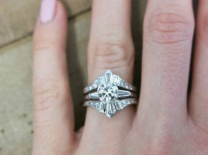 Vintage Ring Enhancer and Platinum Baguette Wedding Band PriceScope