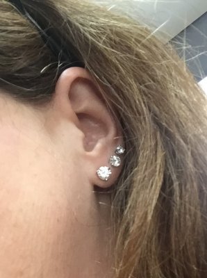 Diamond earrings for second hole on sale