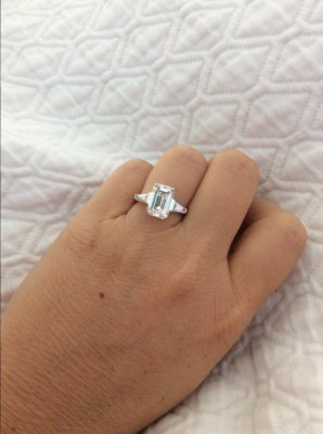 J color emerald cut best sale diamond