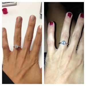 1.5 carat on finger