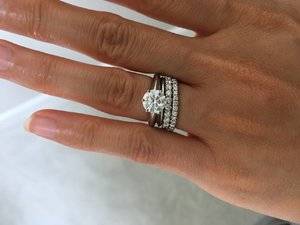 Spacer between engagement hotsell ring and wedding band