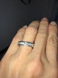 Show Me Your Eternity Band With Carat Weight And Finger Size Mine Is A Channel Set Platinum Eternity Ring In Size 4 5 With 3 Carats Of Princess Cut Diamonds I Think Setting Much More Comfortable To Wear